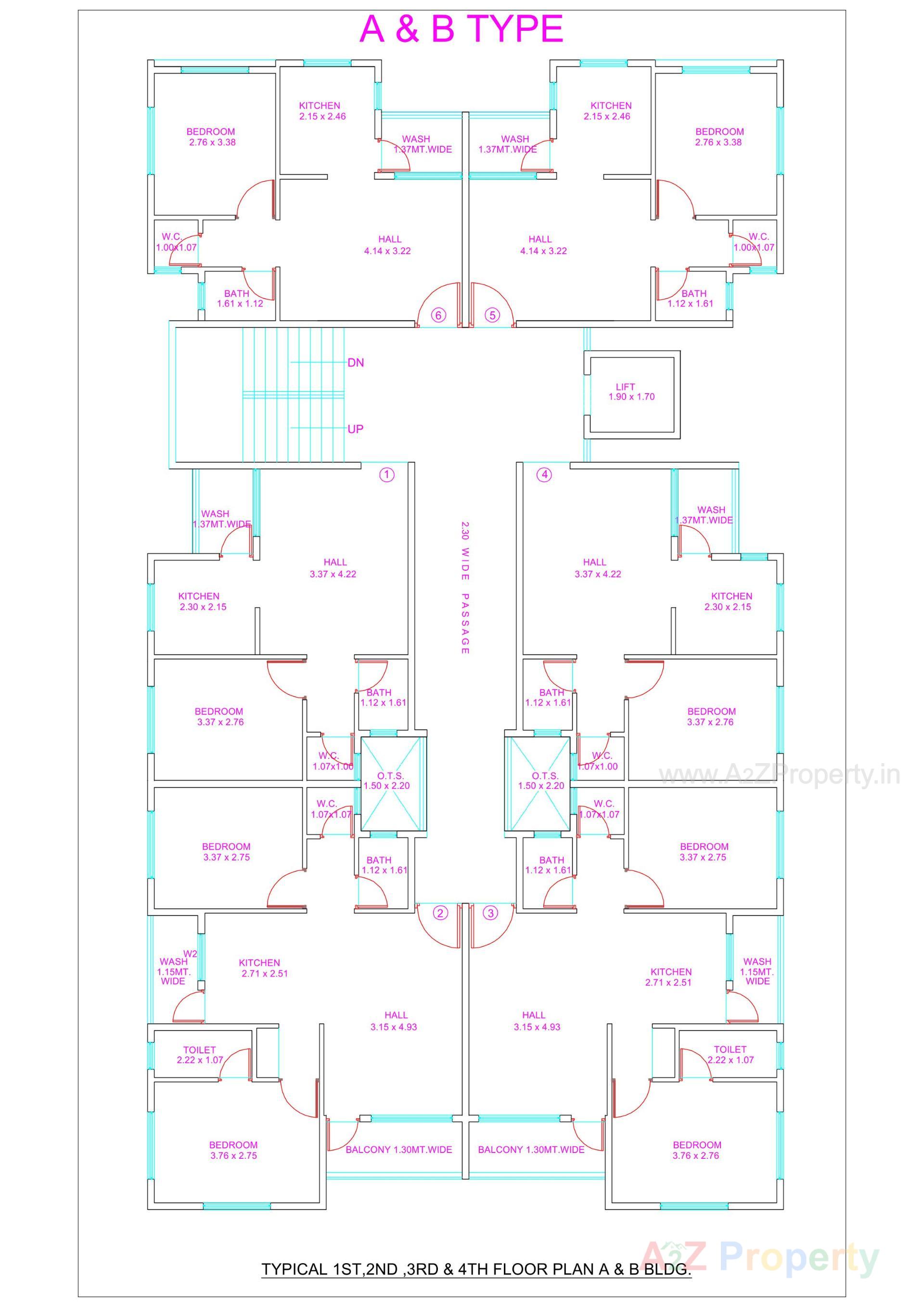 Layout of real estate project Shubham Residency located at Mograwadi, Valsad, Gujarat