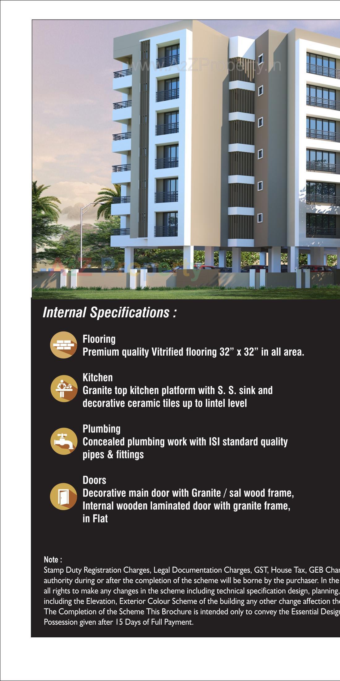 3D Elevation of real estate project Shyam Residency located at Chala, Valsad, Gujarat