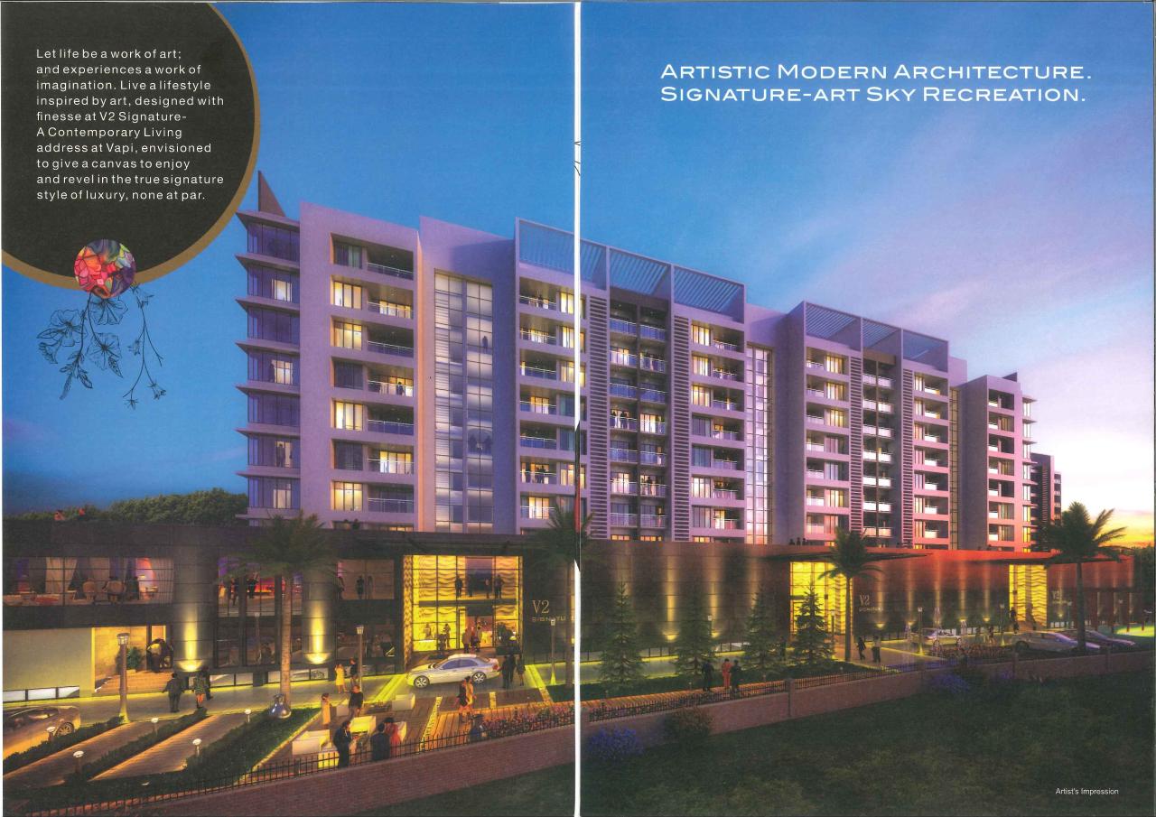 3D Elevation of real estate project Signature located at Chala, Valsad, Gujarat