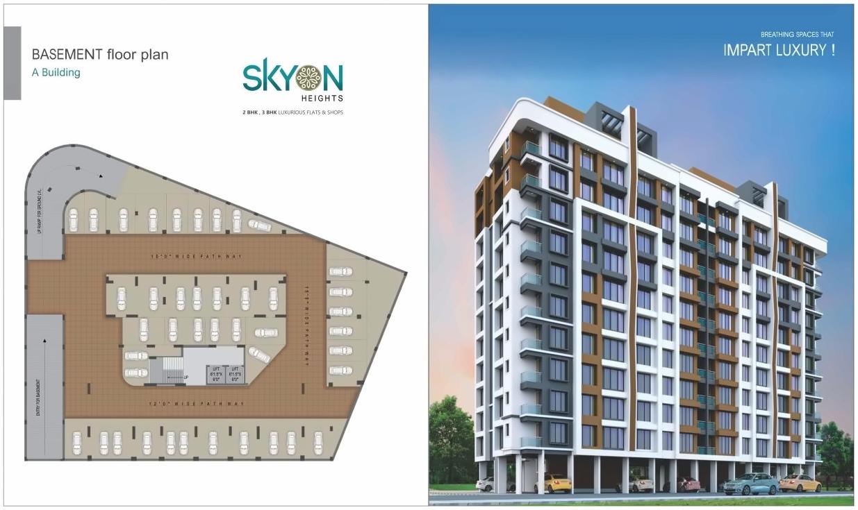 Layout of real estate project Skyon Heights located at Dungra, Valsad, Gujarat