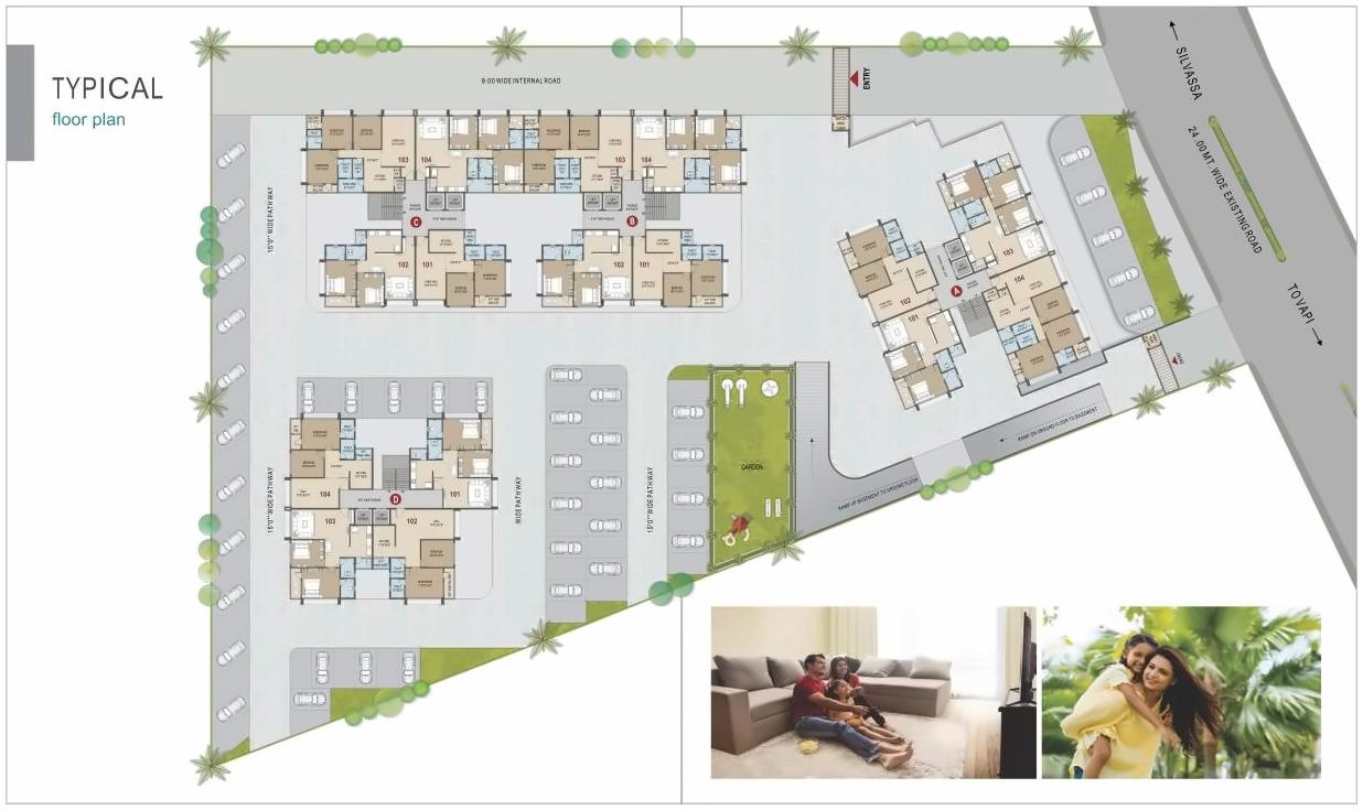 Layout of real estate project Skyon Heights located at Dungra, Valsad, Gujarat