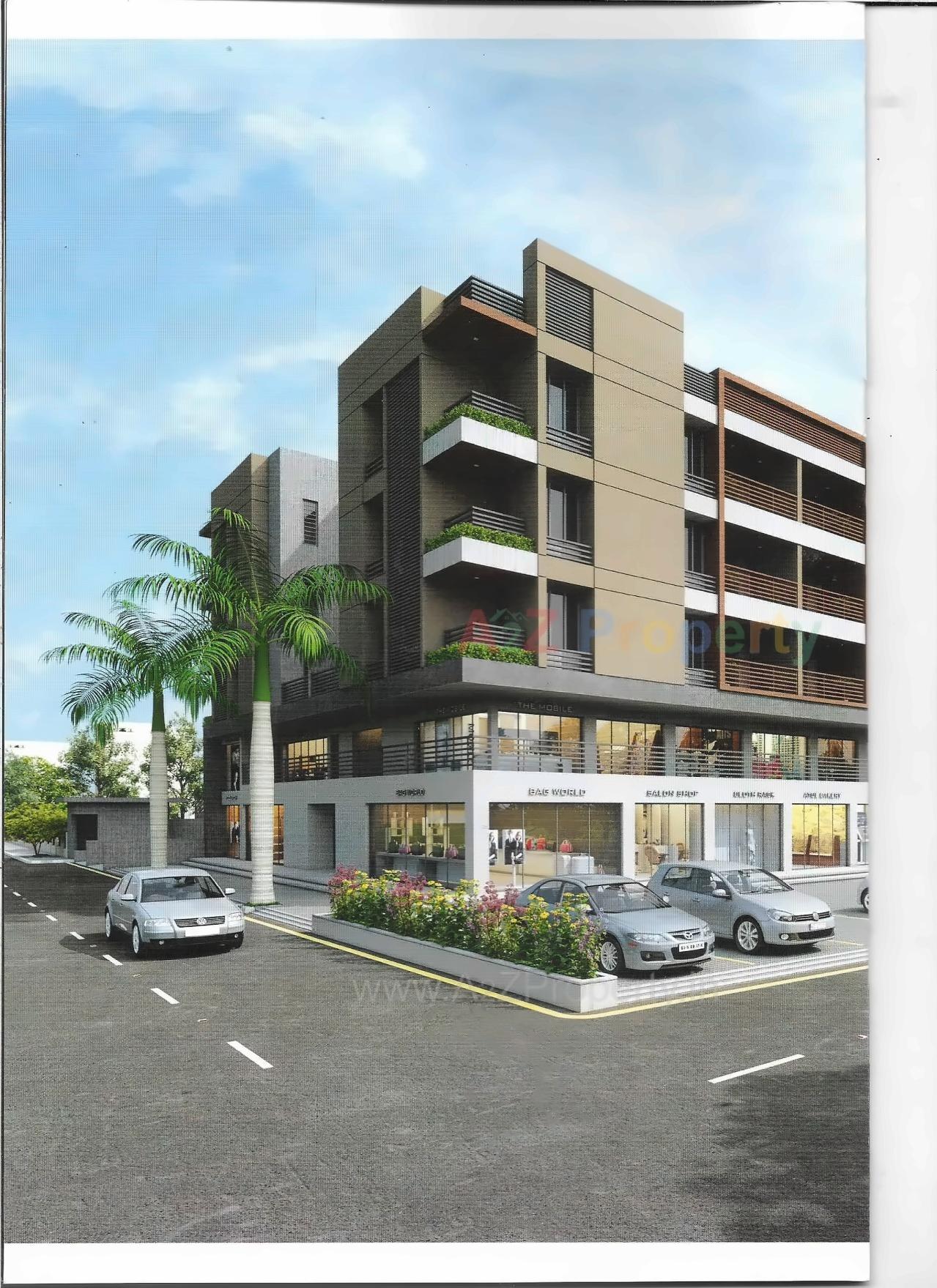 3D Elevation of real estate project Solitair Square located at Dungra, Valsad, Gujarat