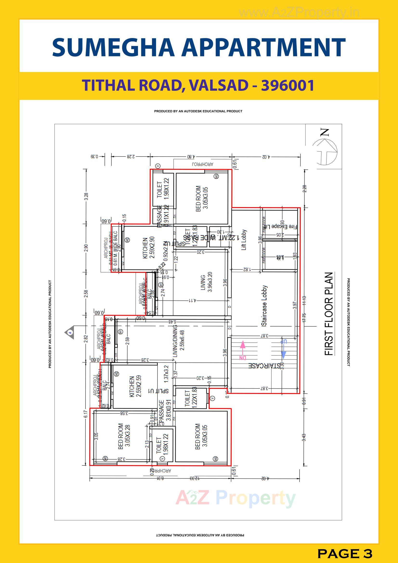 Layout of real estate project Sumegha Apartment located at Valsad, Valsad, Gujarat