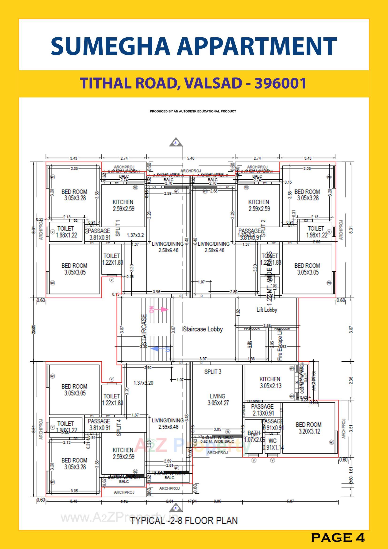 Layout of real estate project Sumegha Apartment located at Valsad, Valsad, Gujarat