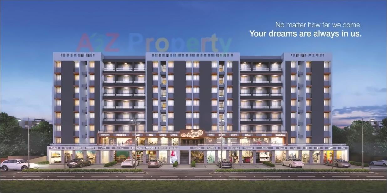 3D Elevation of real estate project Sun Avenue Residency located at Vapi, Valsad, Gujarat