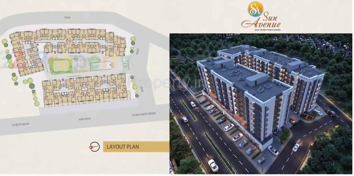 Layout of real estate project Sun Avenue Residency located at Vapi, Valsad, Gujarat