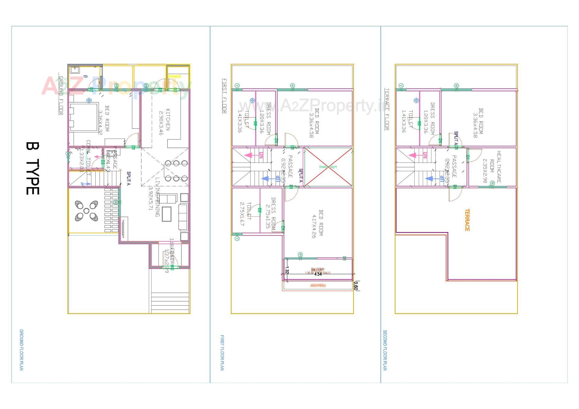 Layout of real estate project Sun Flora located at Chala, Valsad, Gujarat