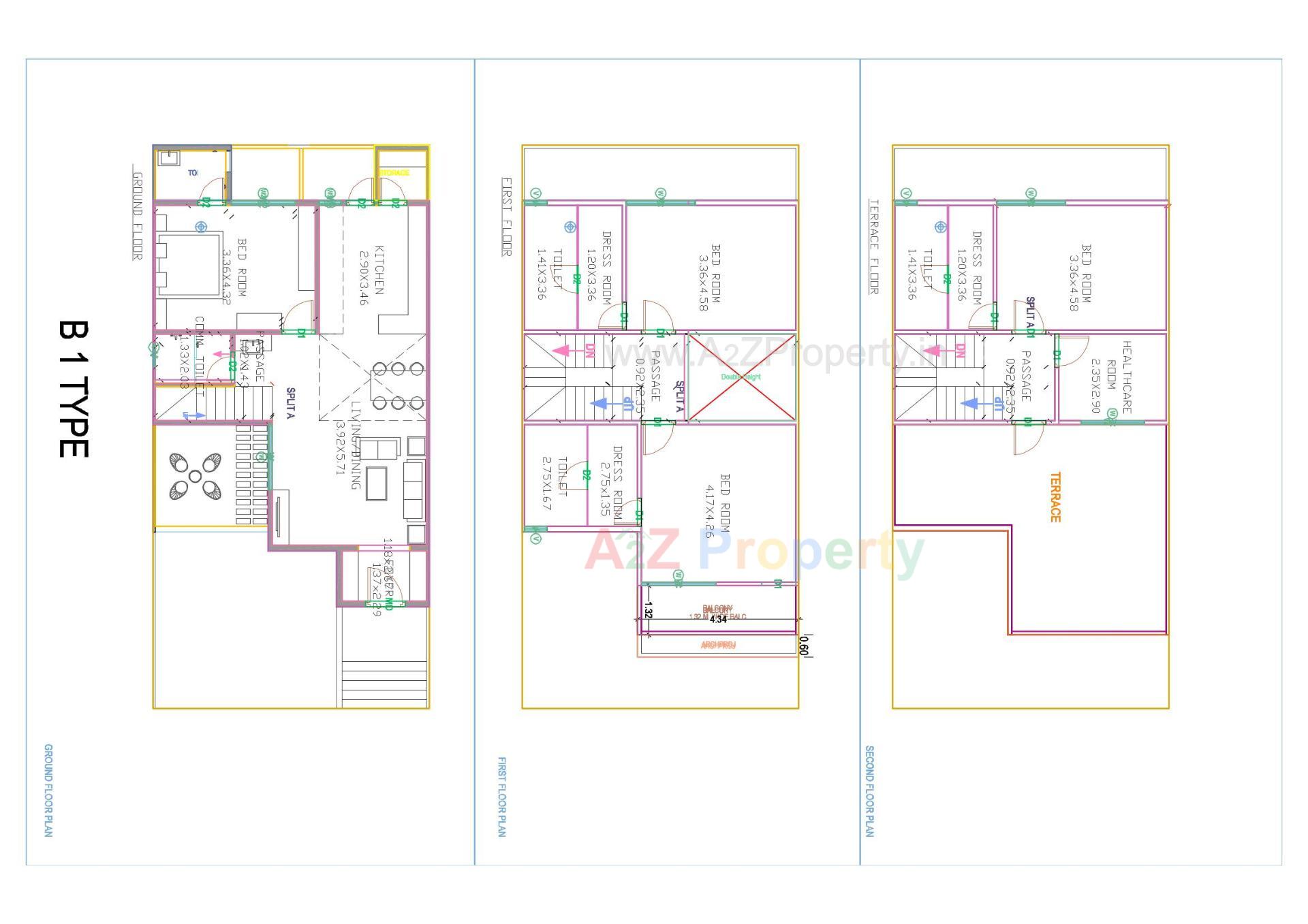 Layout of real estate project Sun Flora located at Chala, Valsad, Gujarat