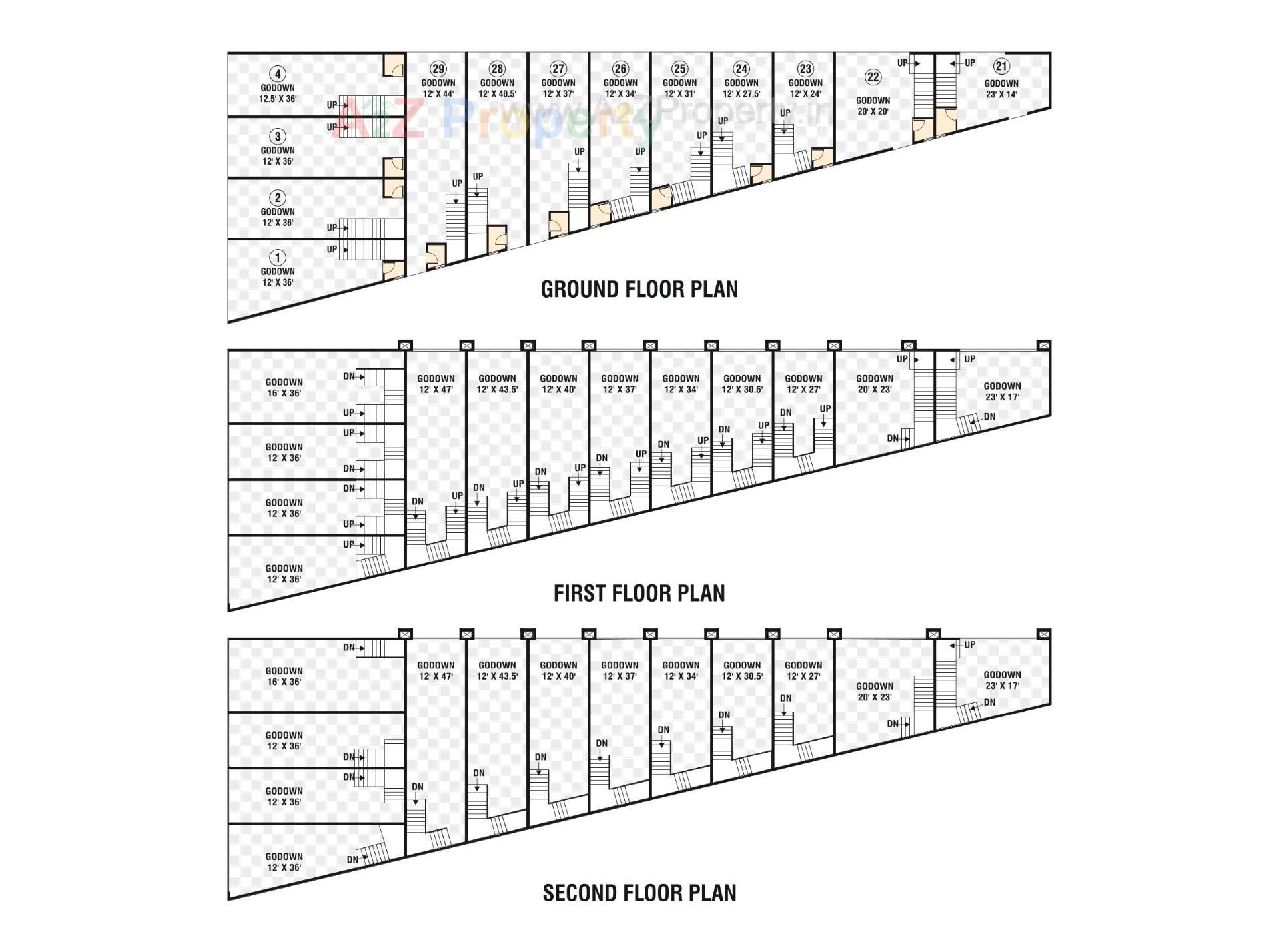 Layout of real estate project Sun Market located at Vapi, Valsad, Gujarat
