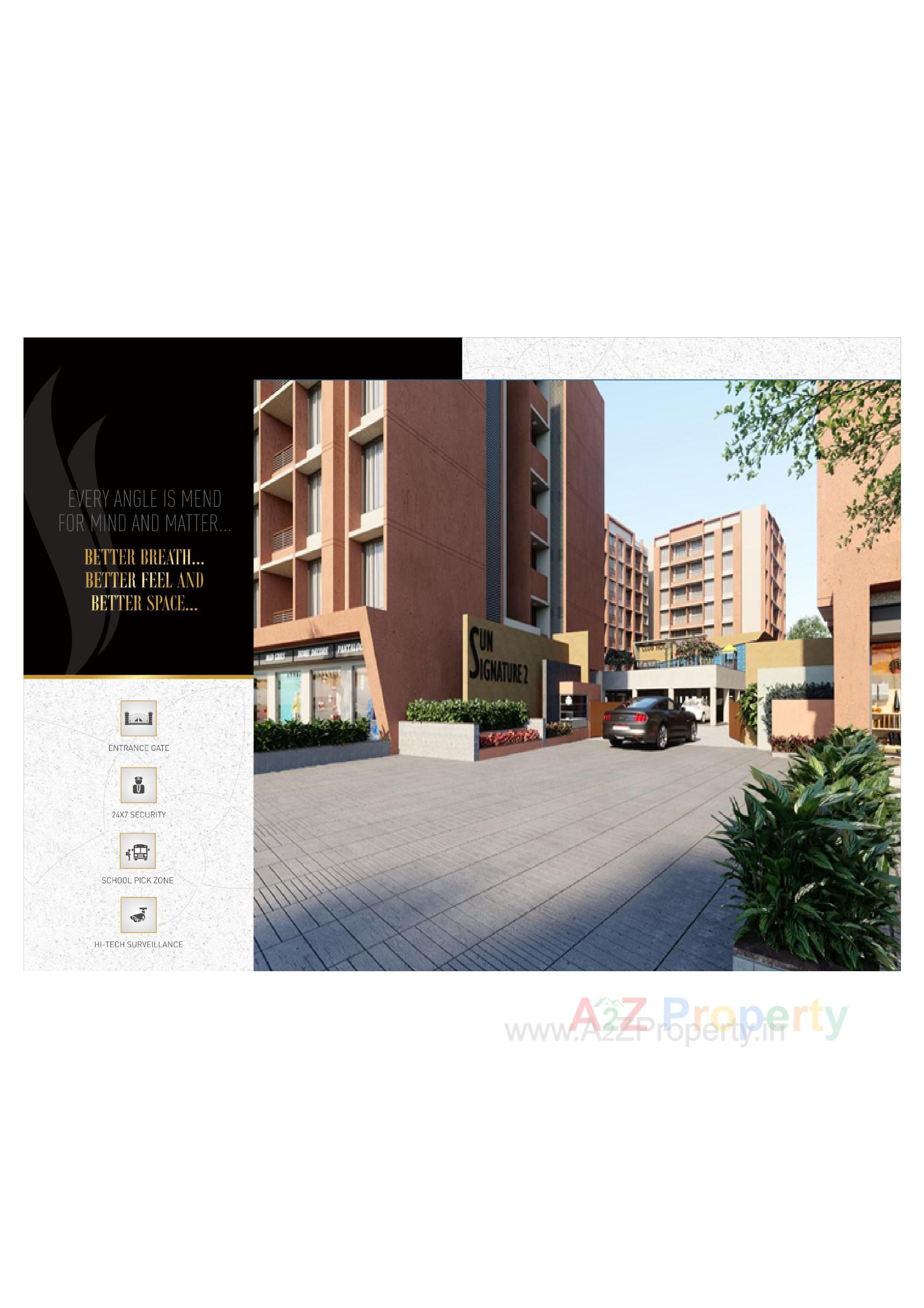 3D Elevation of real estate project Sun Signature located at Dungra, Valsad, Gujarat