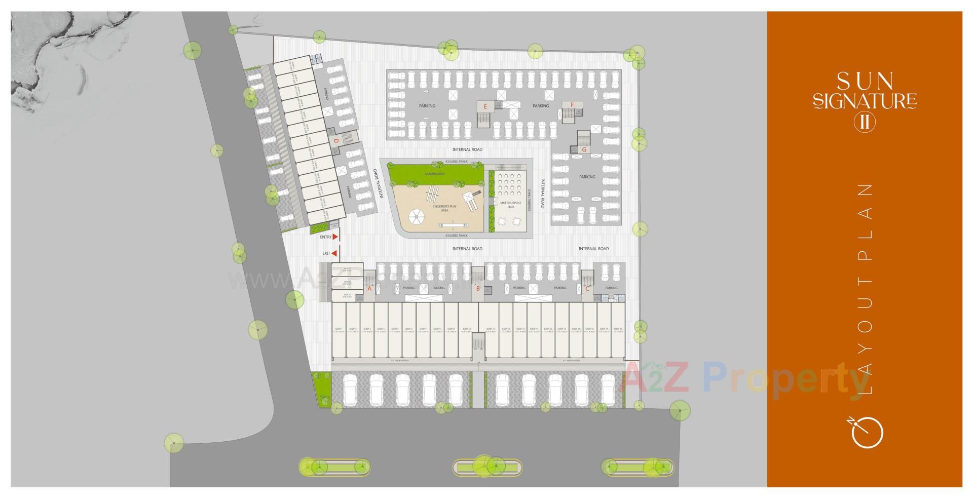 Layout of real estate project Sun Signature located at Dungra, Valsad, Gujarat