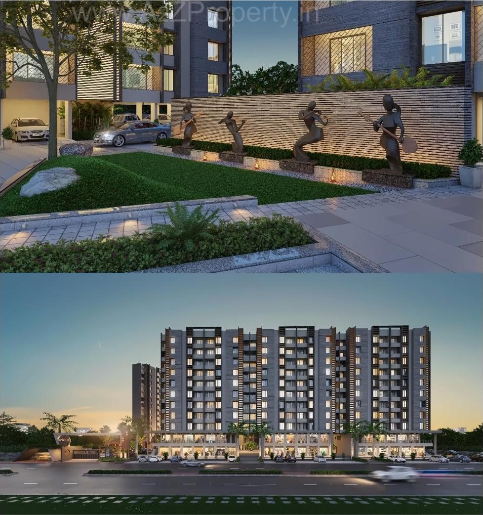 3D Elevation of real estate project Sun Signature located at Dungra, Valsad, Gujarat