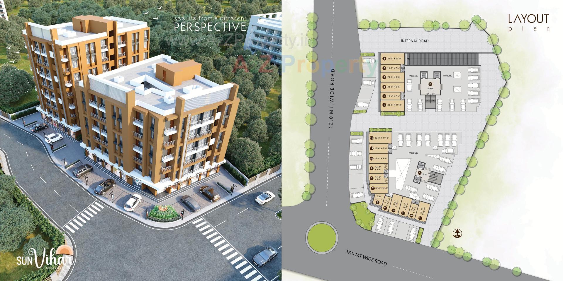 Layout of real estate project Sun Vihar located at Vapi, Valsad, Gujarat