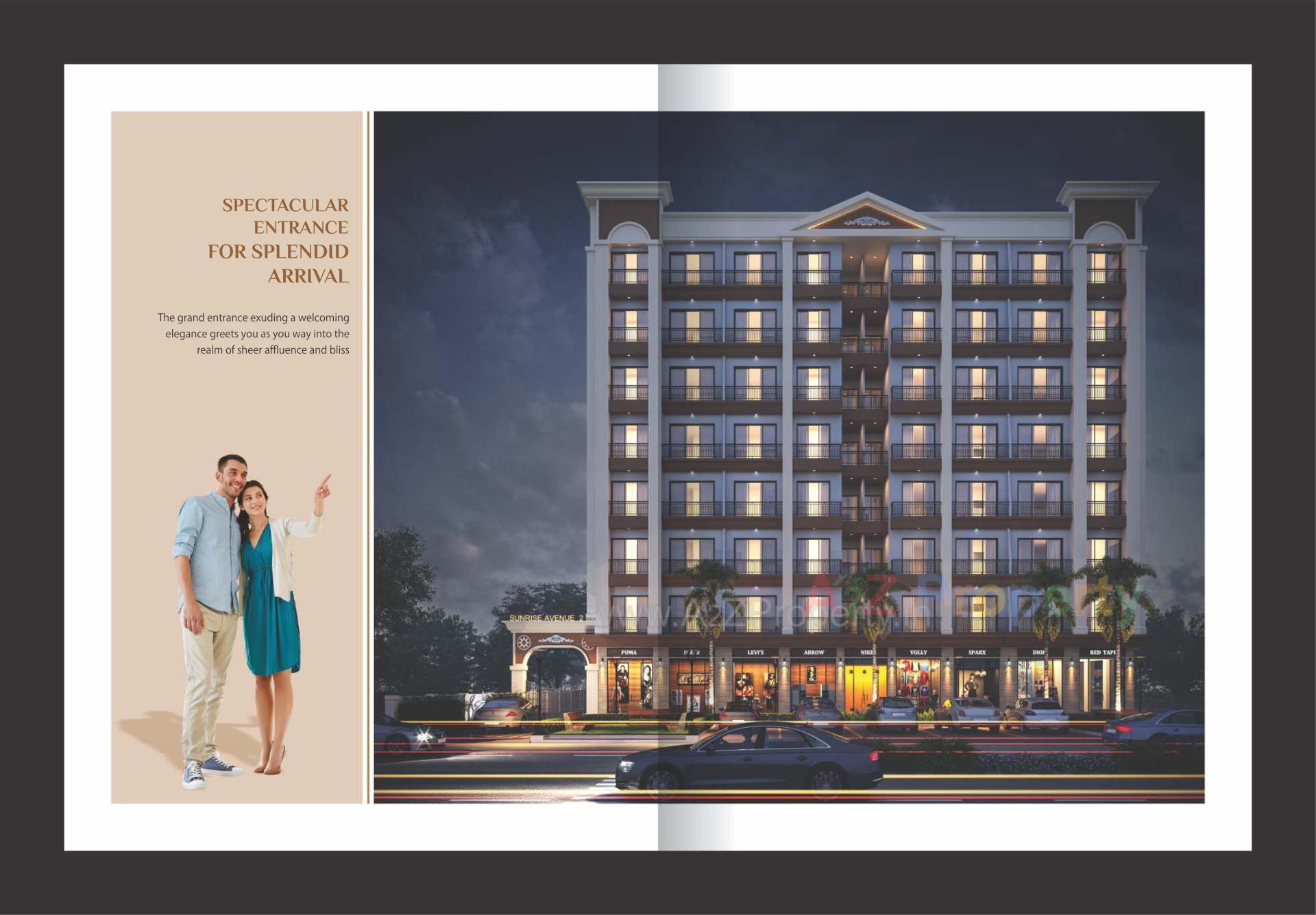 3D Elevation of real estate project Sunrise Avenue located at Dungra, Valsad, Gujarat