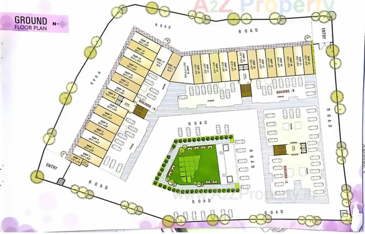 Layout of real estate project Sunrise Heights located at Mograwadi, Valsad, Gujarat