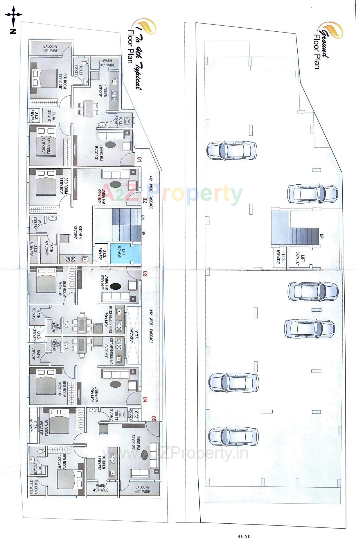 Layout of real estate project Suryakiran Apartment located at Pardi, Valsad, Gujarat