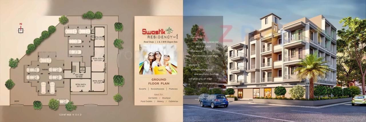 Layout of real estate project Swastik Residency located at Dungra, Valsad, Gujarat