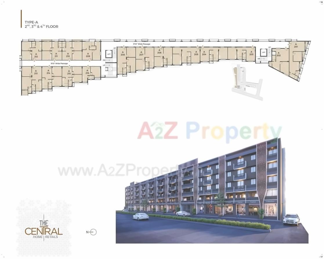 Layout of real estate project The Central Home   Retails located at Vapi, Valsad, Gujarat