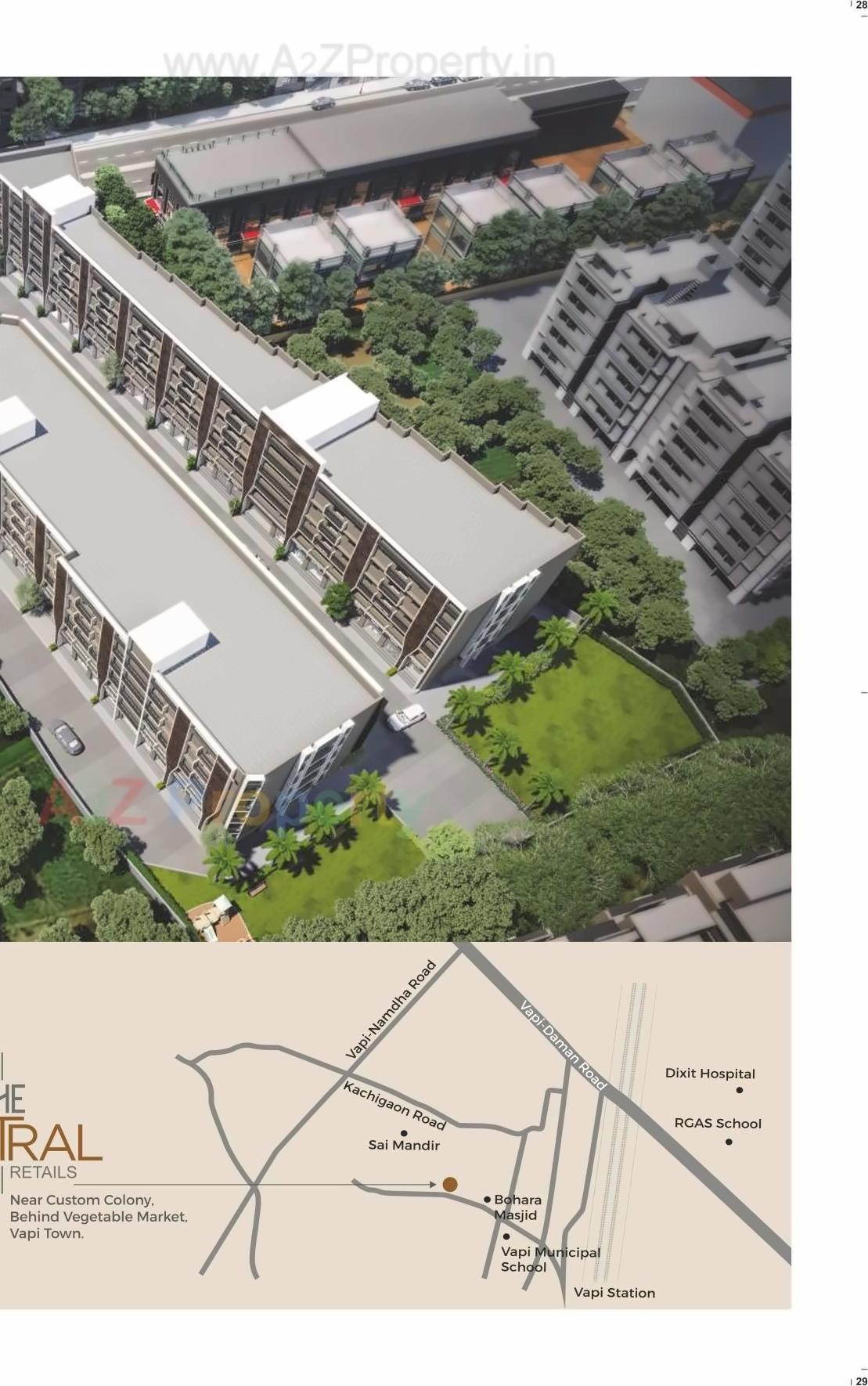 3D Elevation of real estate project The Central Home   Retails located at Vapi, Valsad, Gujarat