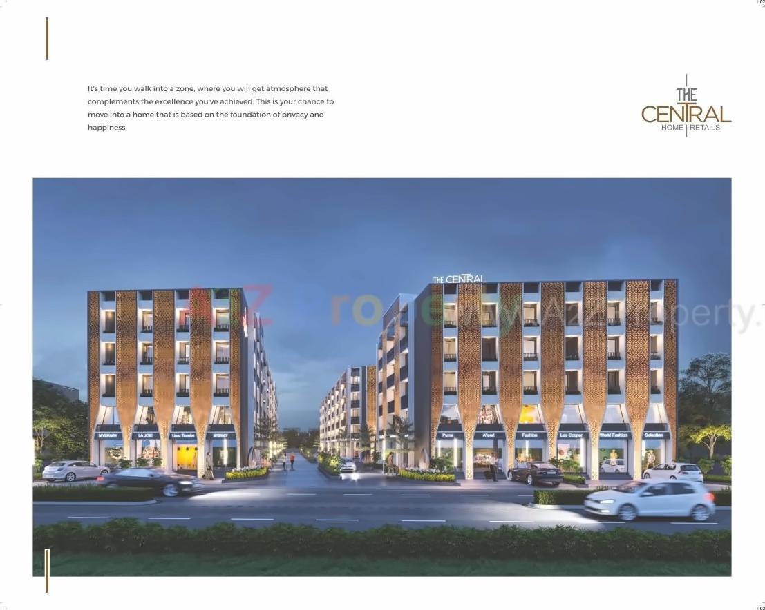 3D Elevation of real estate project The Central Home   Retails located at Vapi, Valsad, Gujarat