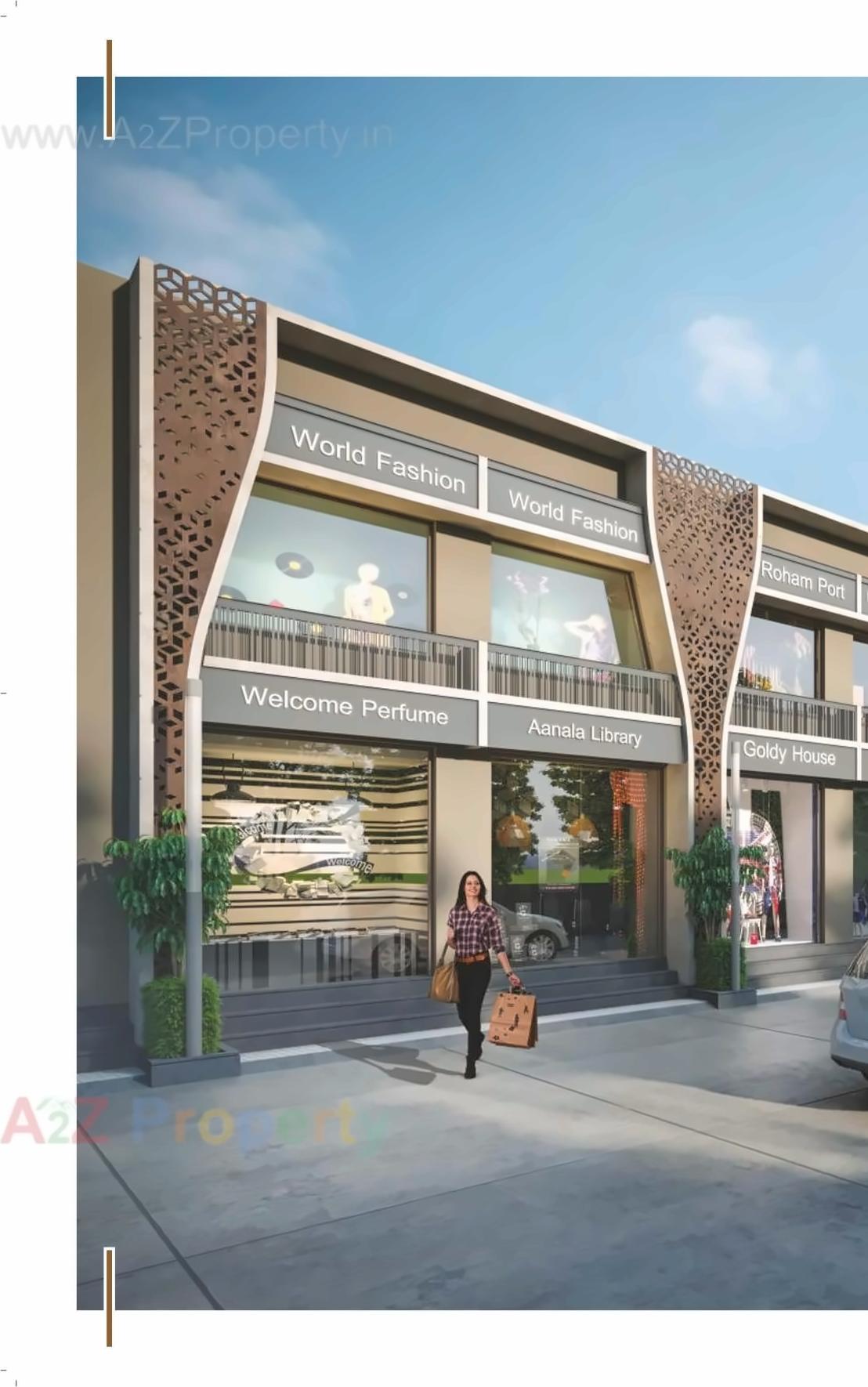 3D Elevation of real estate project The Central Home   Retails located at Vapi, Valsad, Gujarat