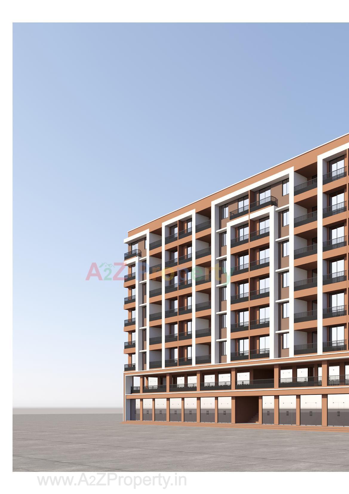 3D Elevation of real estate project The Iconic located at Chala, Valsad, Gujarat