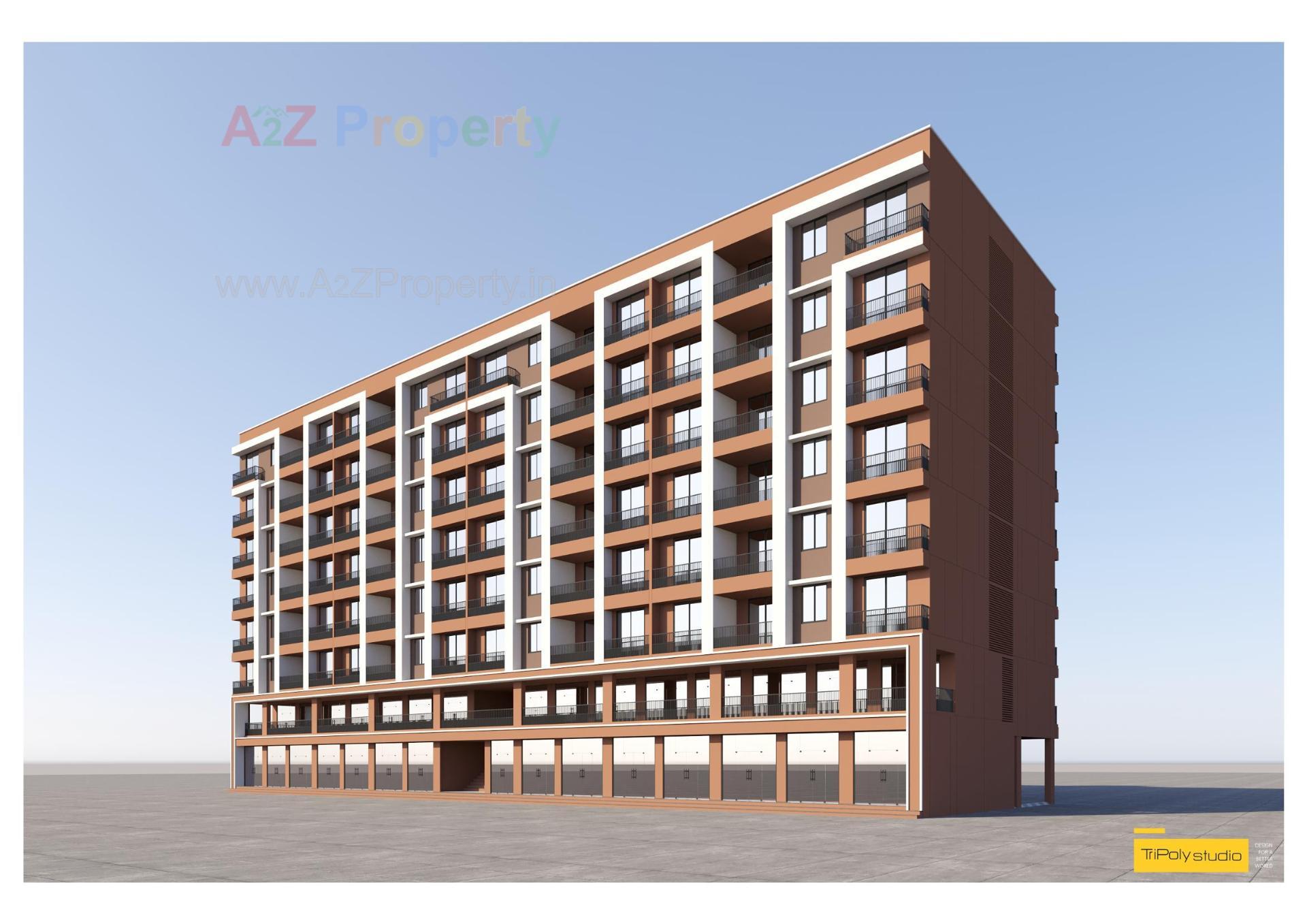 3D Elevation of real estate project The Iconic located at Chala, Valsad, Gujarat
