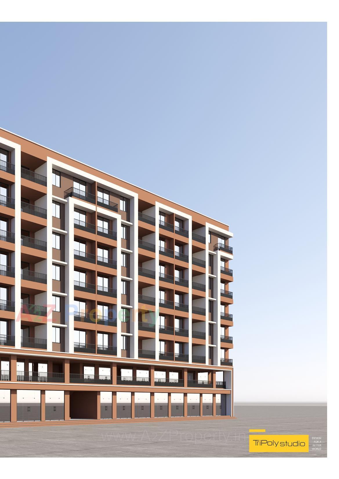 3D Elevation of real estate project The Iconic located at Chala, Valsad, Gujarat