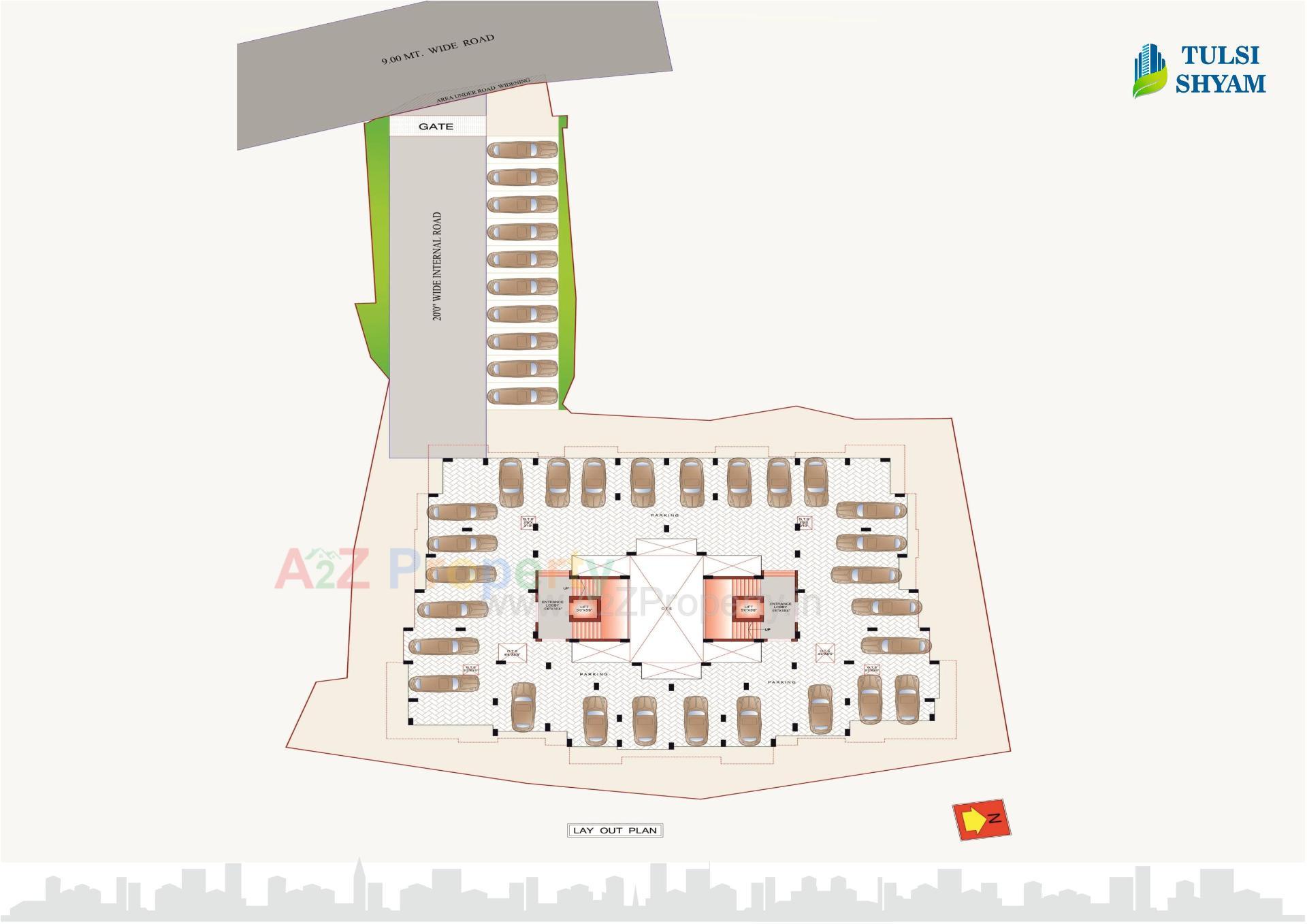 Layout of real estate project Tulsi Shyam located at Vapi, Valsad, Gujarat