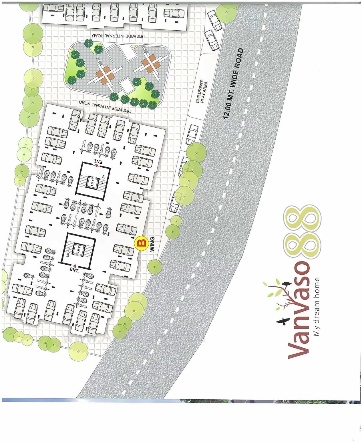 Layout of real estate project Vanvaso located at Dungra, Valsad, Gujarat