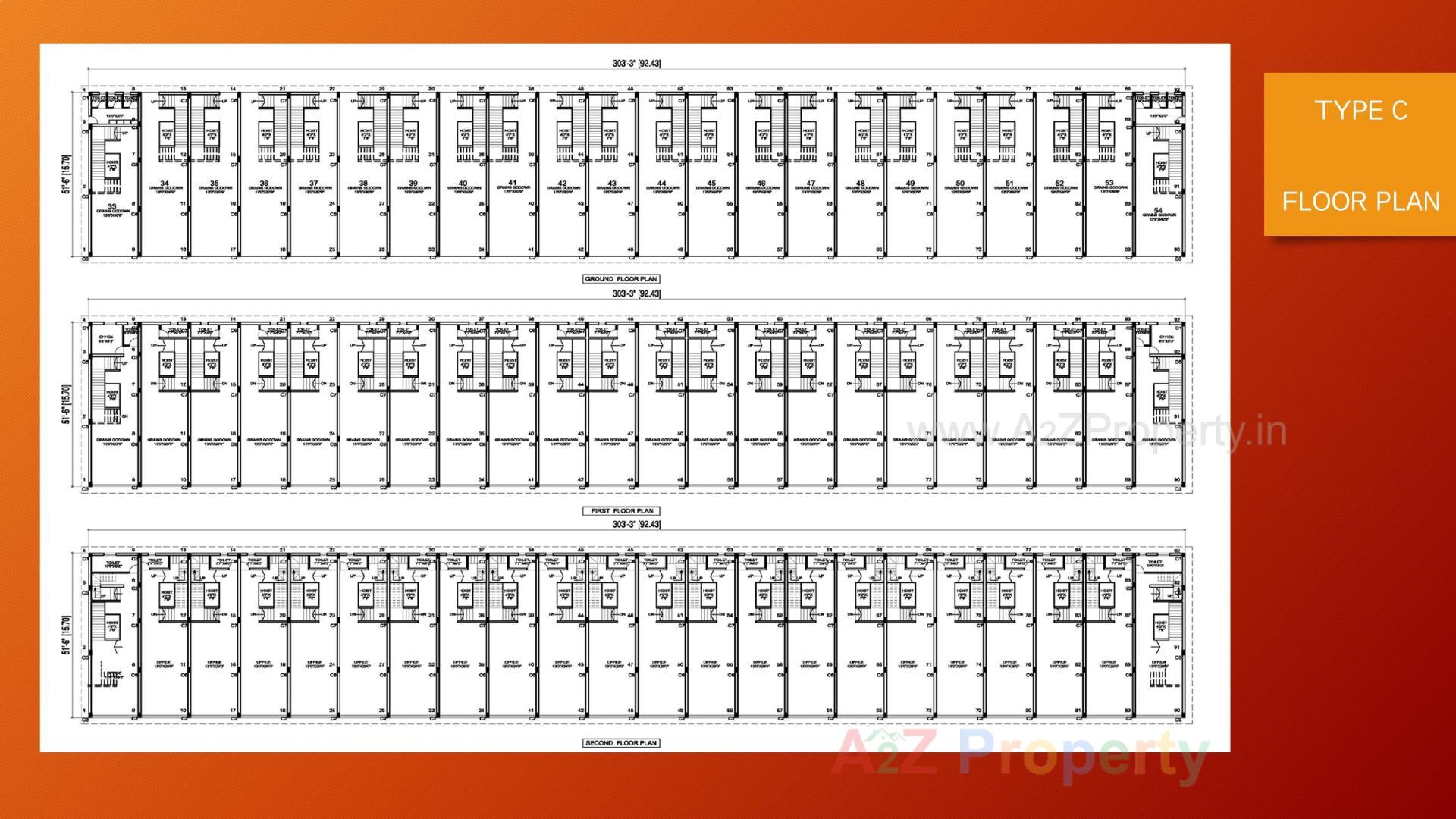 Layout of real estate project Vibrant Grain Mart located at Vapi, Valsad, Gujarat