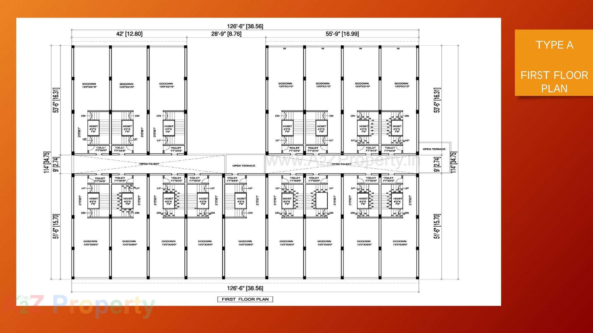 Layout of real estate project Vibrant Grain Mart located at Vapi, Valsad, Gujarat