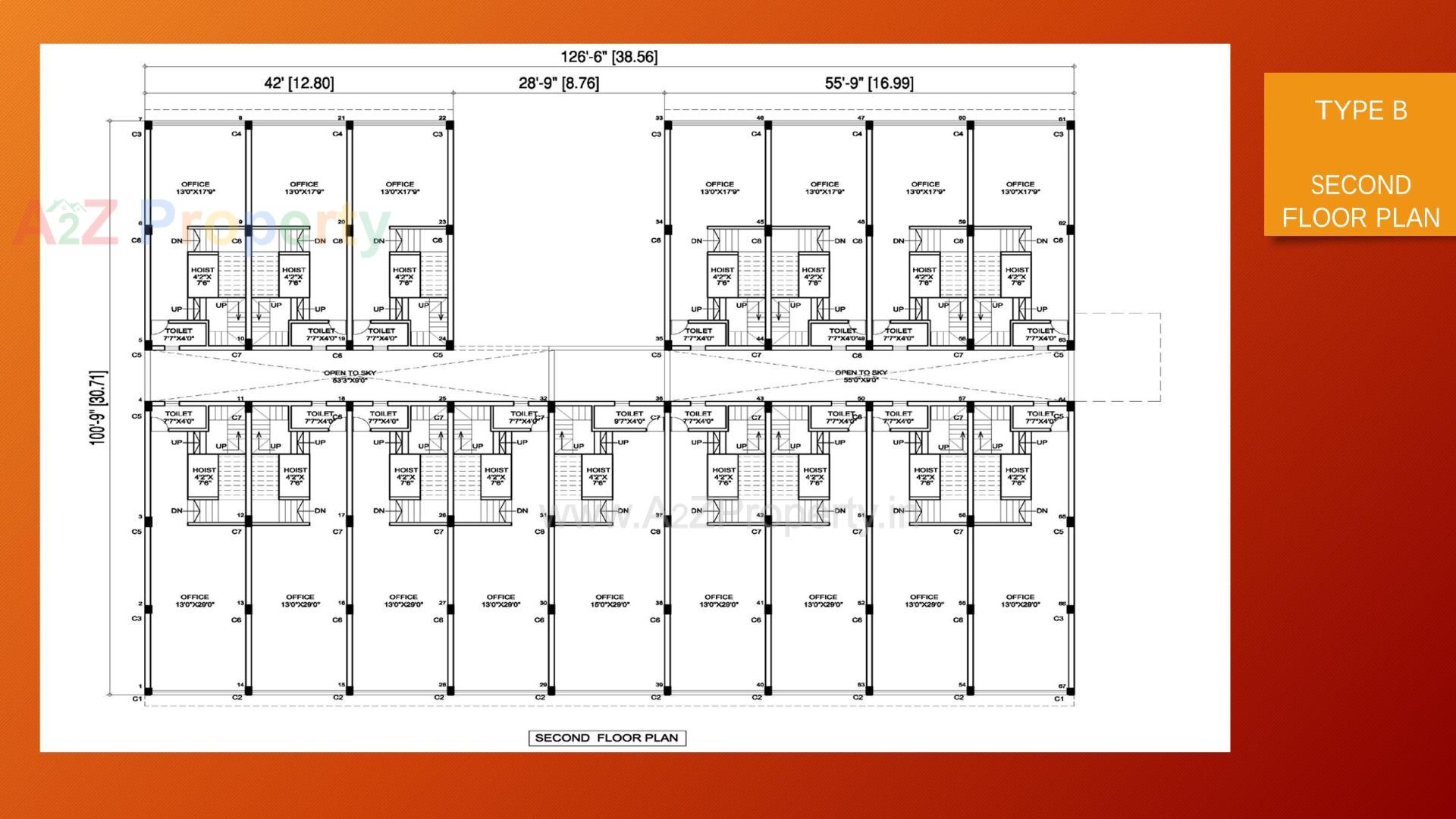 Layout of real estate project Vibrant Grain Mart located at Vapi, Valsad, Gujarat