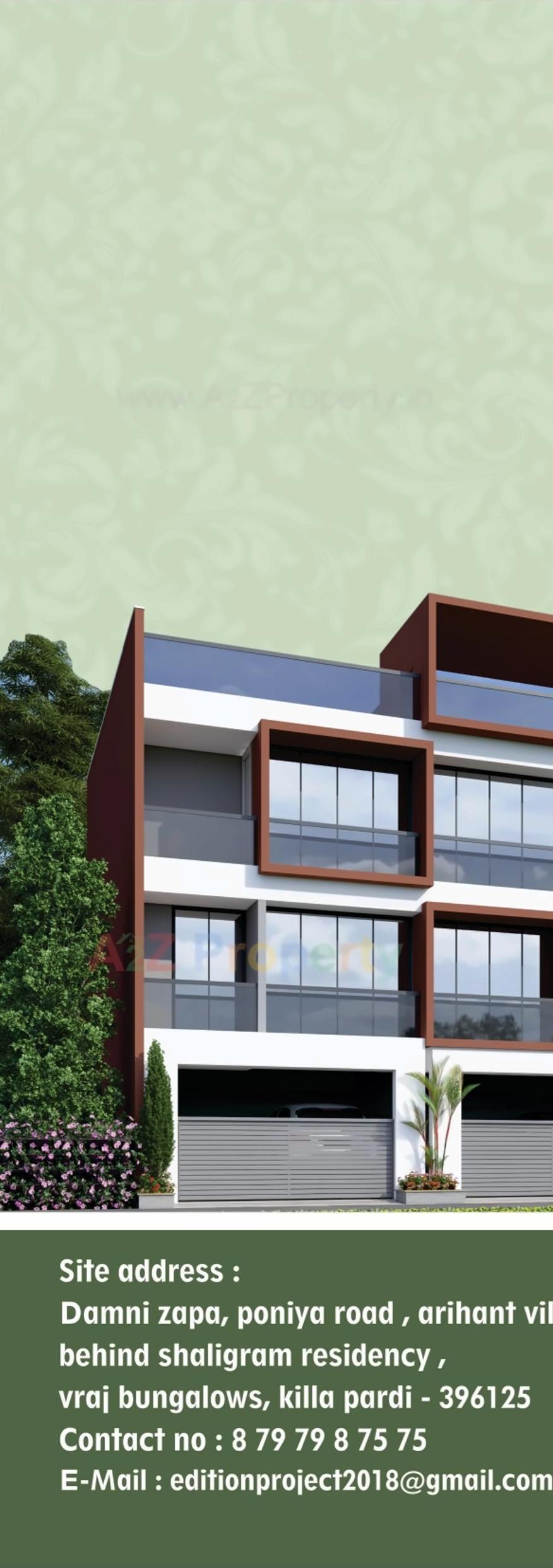 3D Elevation of real estate project Vraj Bunglows located at Pardi, Valsad, Gujarat
