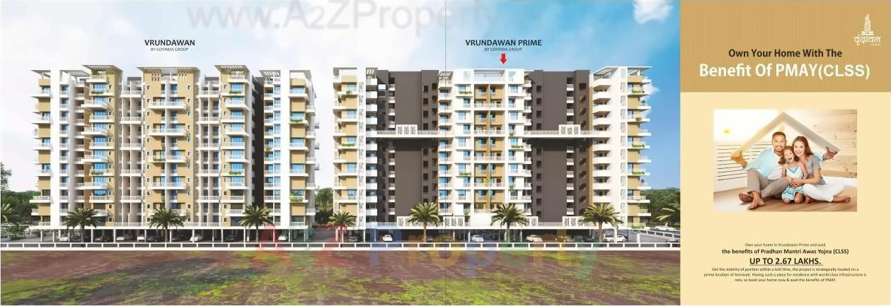 3D Elevation of real estate project Vrundawan Prime located at Amravati-m-corp, Amravati, Maharashtra