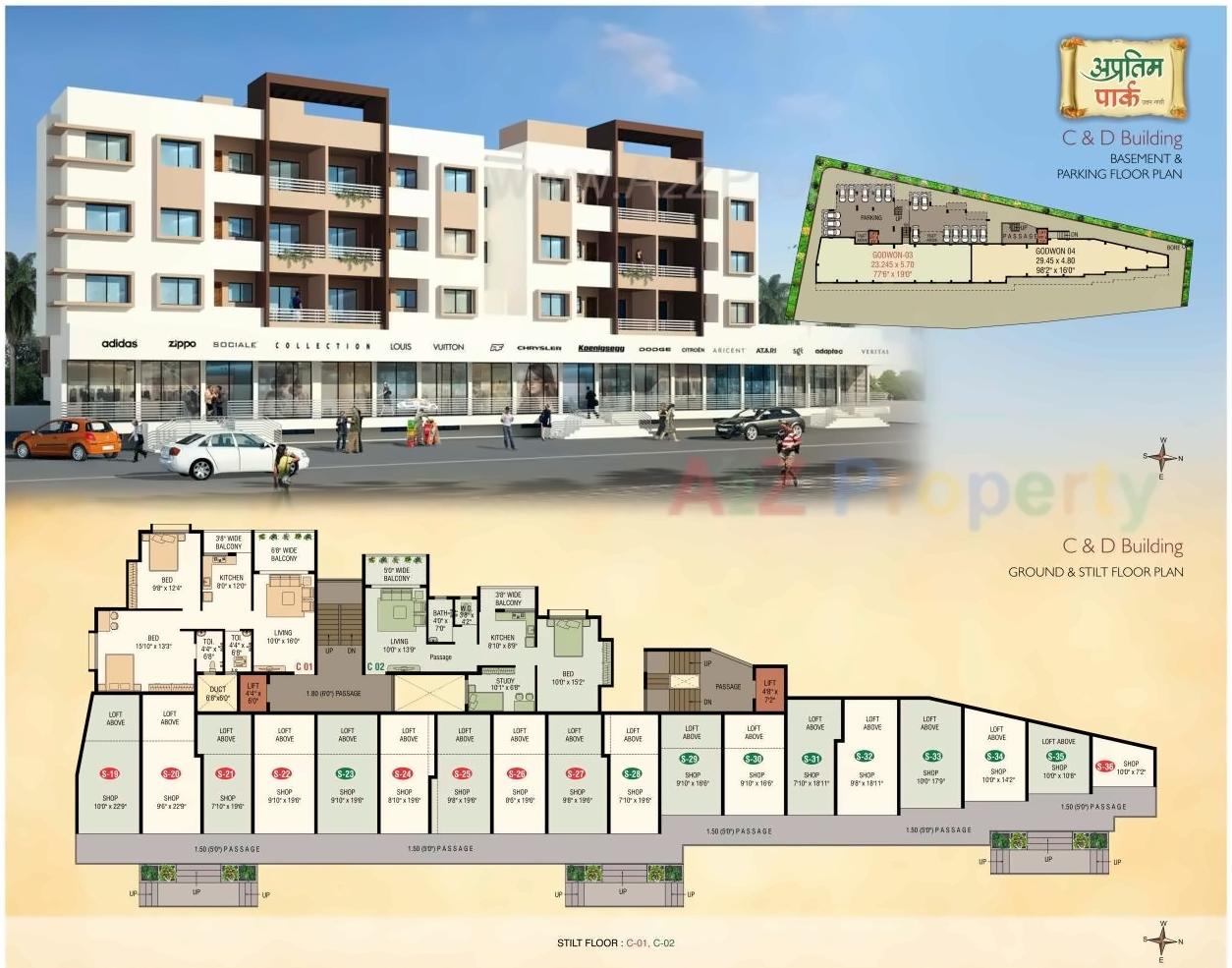 Layout of real estate project Apratim Park Uttam Nagari located at Aurangabad-m-corp, Aurangabad, Maharashtra