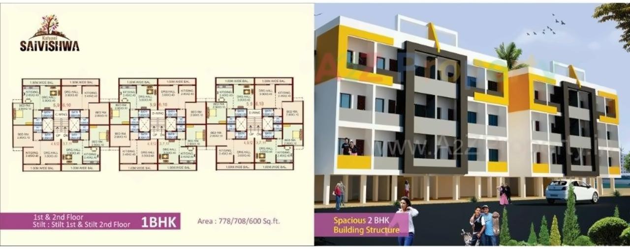 Layout of real estate project Kalyani Sai Vishwa located at Aurangabad-m-corp, Aurangabad, Maharashtra