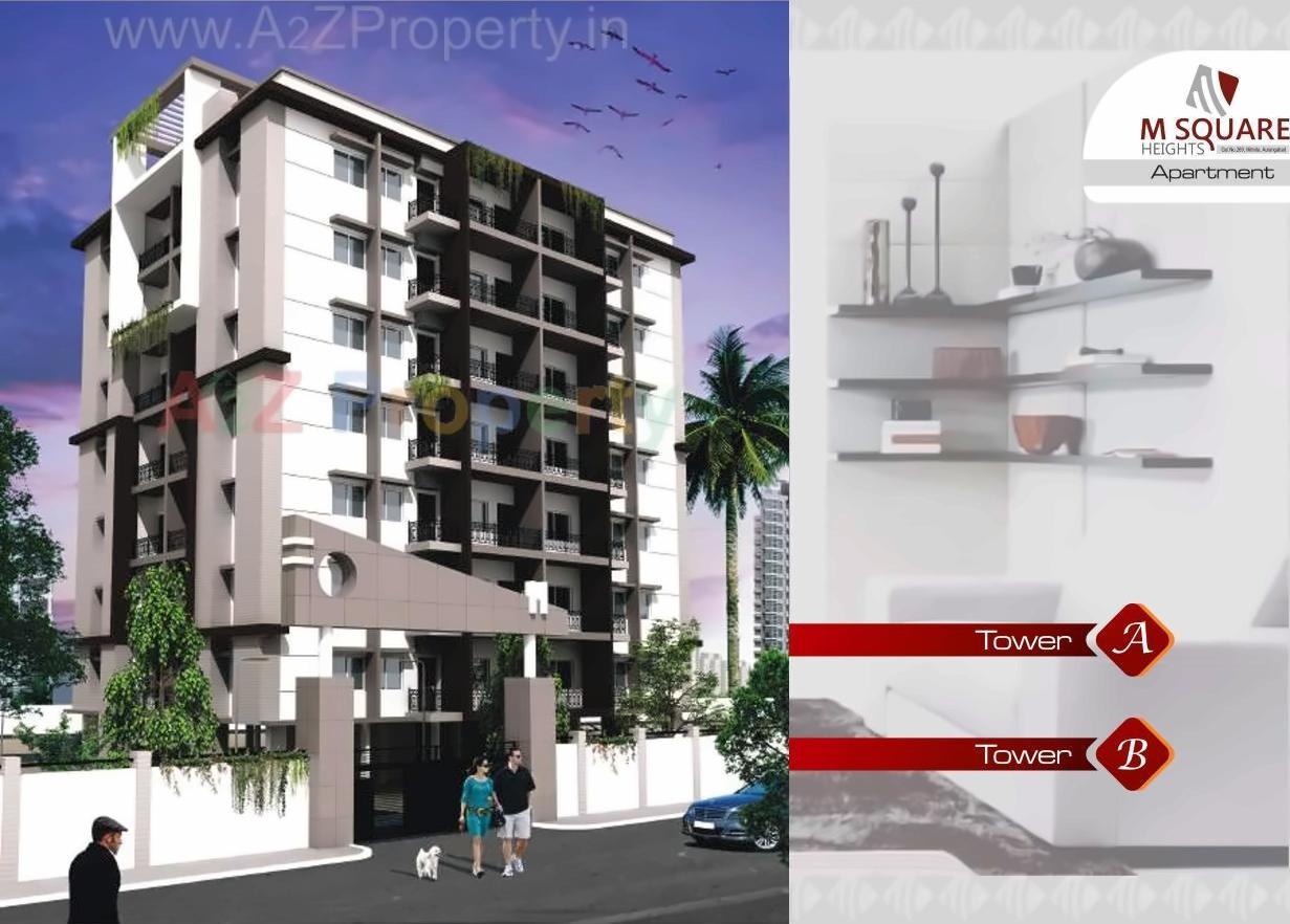 3D Elevation of real estate project M Square Heights located at Aurangabad-m-corp, Aurangabad, Maharashtra