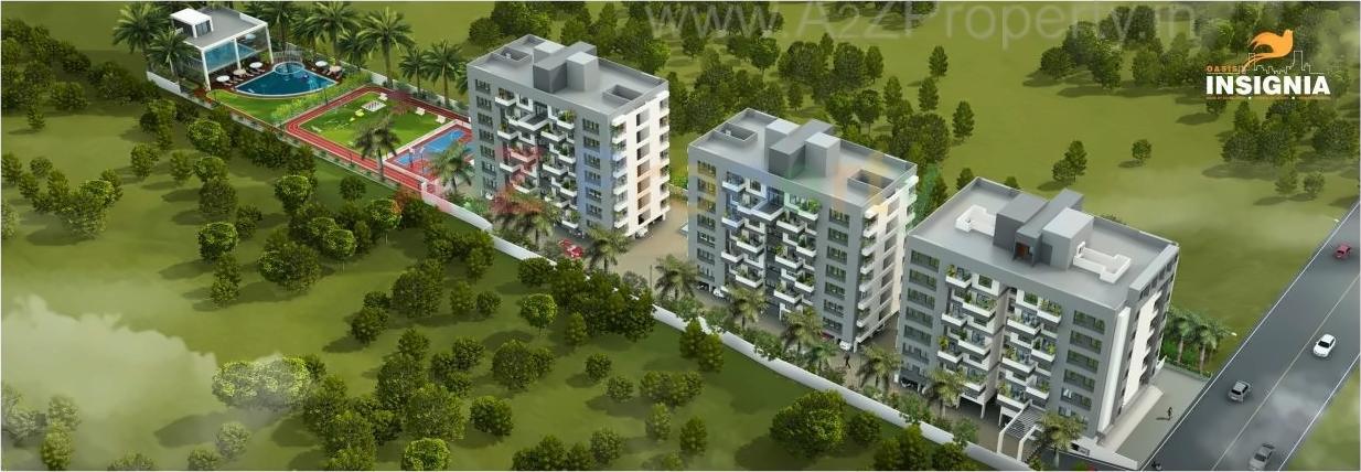 3D Elevation of real estate project Oasis Insignia located at Aurangabad-m-corp, Aurangabad, Maharashtra