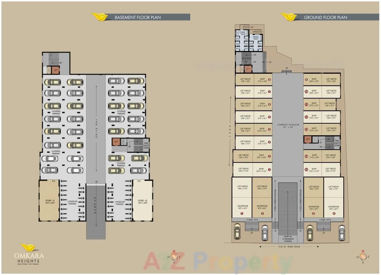 Layout of real estate project Omkara Heights located at Aurangabad-cb, Aurangabad, Maharashtra
