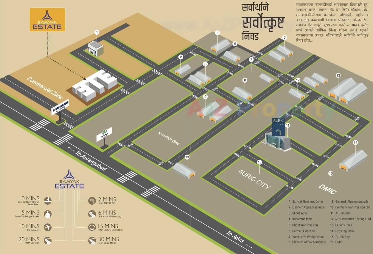 Layout of real estate project Samyak Estate located at Shendra-kamangar, Aurangabad, Maharashtra
