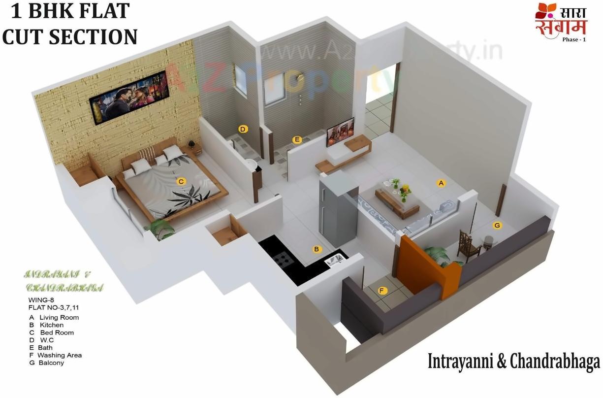 Layout of real estate project Sara Sangam located at Wadgaon-kolhati-ct, Aurangabad, Maharashtra