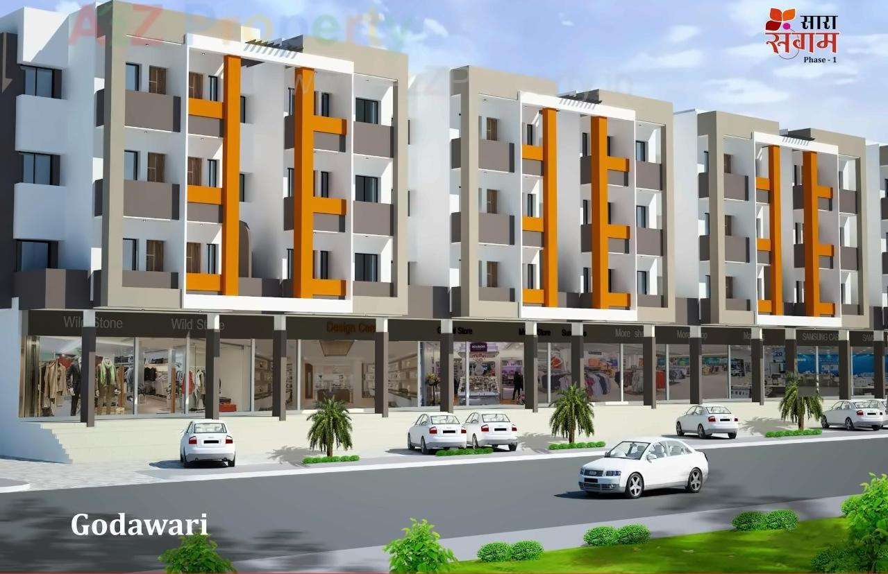 3D Elevation of real estate project Sara Sangam located at Wadgaon-kolhati-ct, Aurangabad, Maharashtra