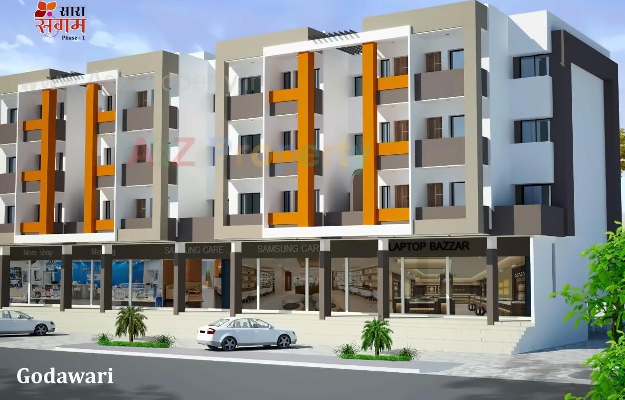 3D Elevation of real estate project Sara Sangam located at Wadgaon-kolhati-ct, Aurangabad, Maharashtra