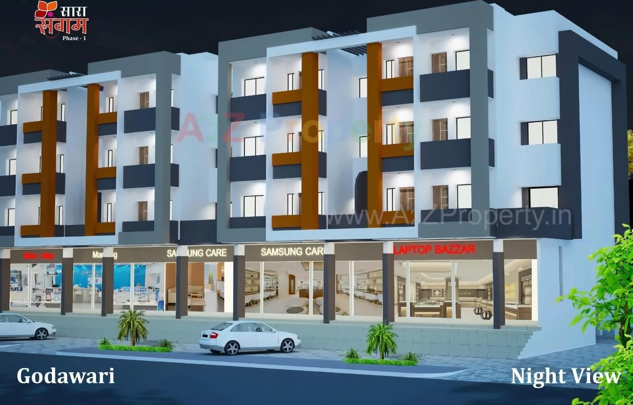 3D Elevation of real estate project Sara Sangam located at Wadgaon-kolhati-ct, Aurangabad, Maharashtra