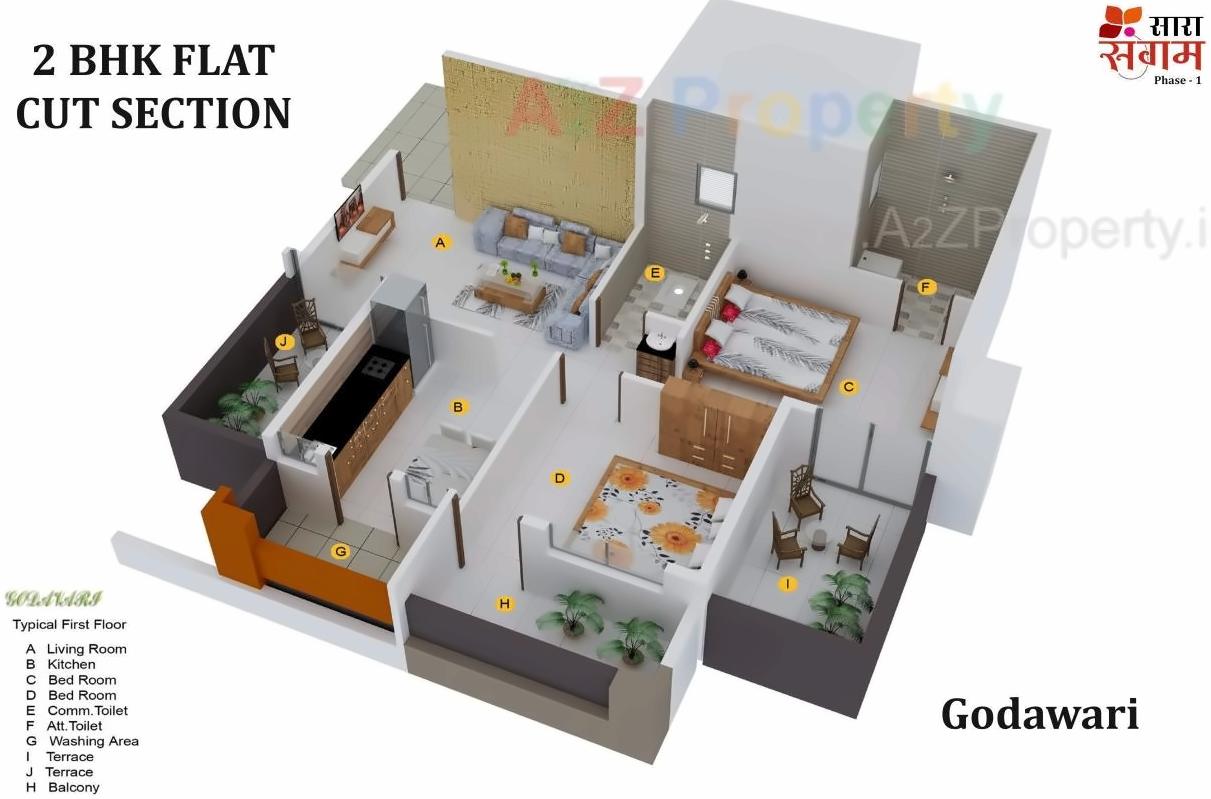 Layout of real estate project Sara Sangam located at Wadgaon-kolhati-ct, Aurangabad, Maharashtra