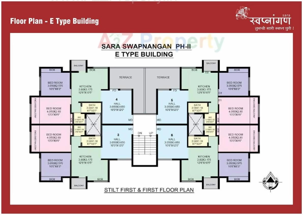 Layout of real estate project Sara Swapnangan   A4, A5, A6 S located at Gangapur-jahagir, Aurangabad, Maharashtra