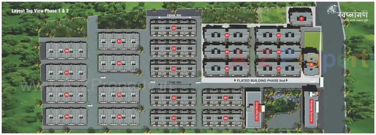 Layout of real estate project Sara Swapnangan   A4, A5, A6 S located at Gangapur-jahagir, Aurangabad, Maharashtra