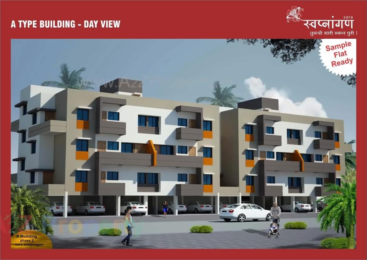 3D Elevation of real estate project Sara Swapnangan   A4, A5, A6 S located at Gangapur-jahagir, Aurangabad, Maharashtra