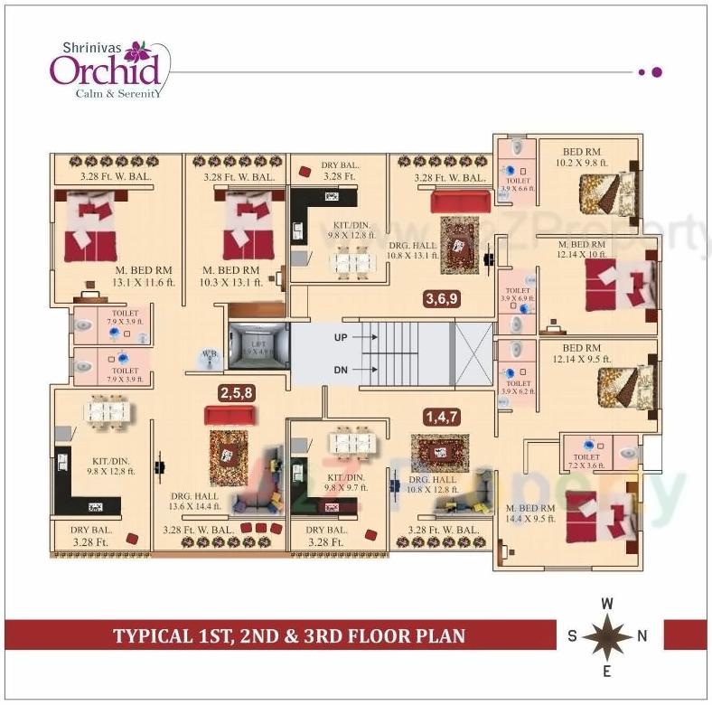 Layout of real estate project Shrinivas Orchid located at Aurangabad-m-corp, Aurangabad, Maharashtra